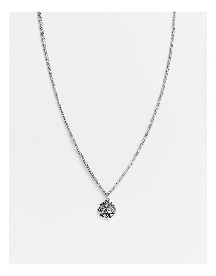 Icon Brand Round Pendant Necklace In Silver