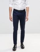Asos Super Skinny Fit Pants With 5 Pockets In Navy - Navy
