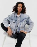 Allsaints Piper Oversized Denim Jacket-blue