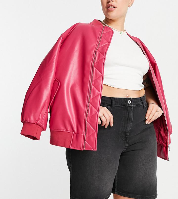 Collusion Plus 90s Baggy Dad Short In Black Cotton