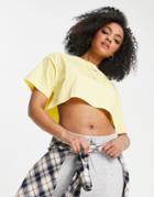 Asos Design Super Crop T-shirt In Yellow