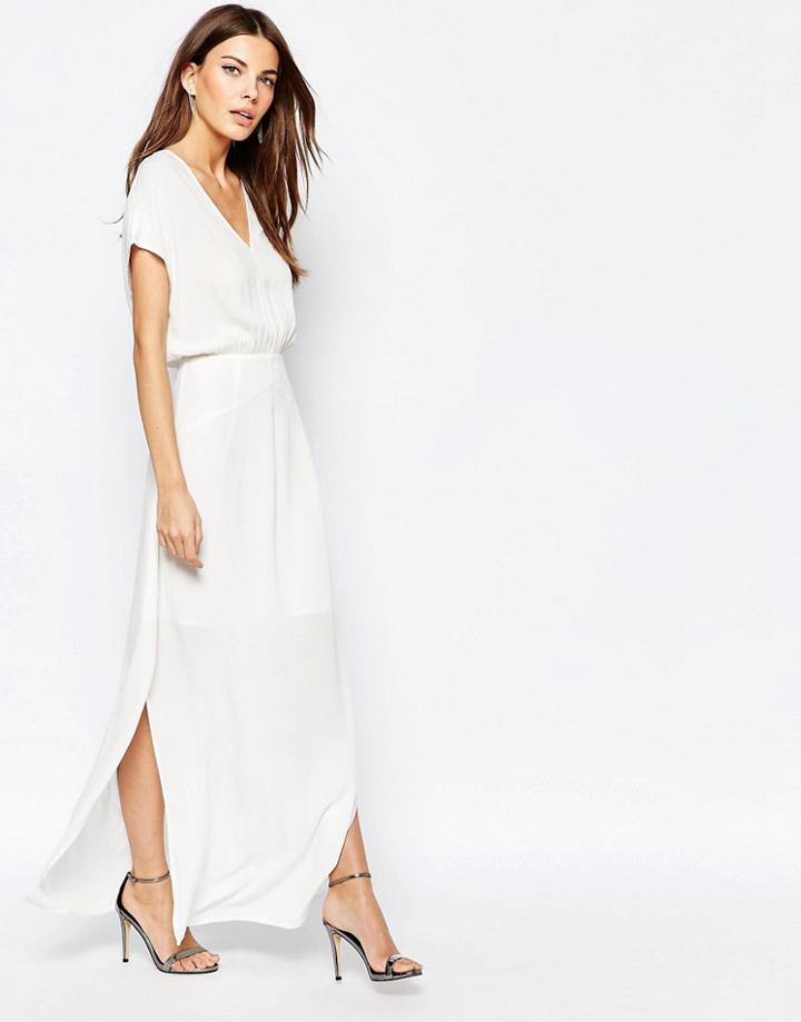 Selected Vonna Sl Maxi Dress - Snow White