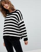 Stradivarius Stripe Slouchy Chenille Sweater - Multi