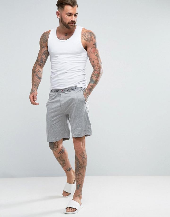 Tommy Hilfiger Icon Cotton Lounge Shorts Regular Fit In Gray Marl - Gray