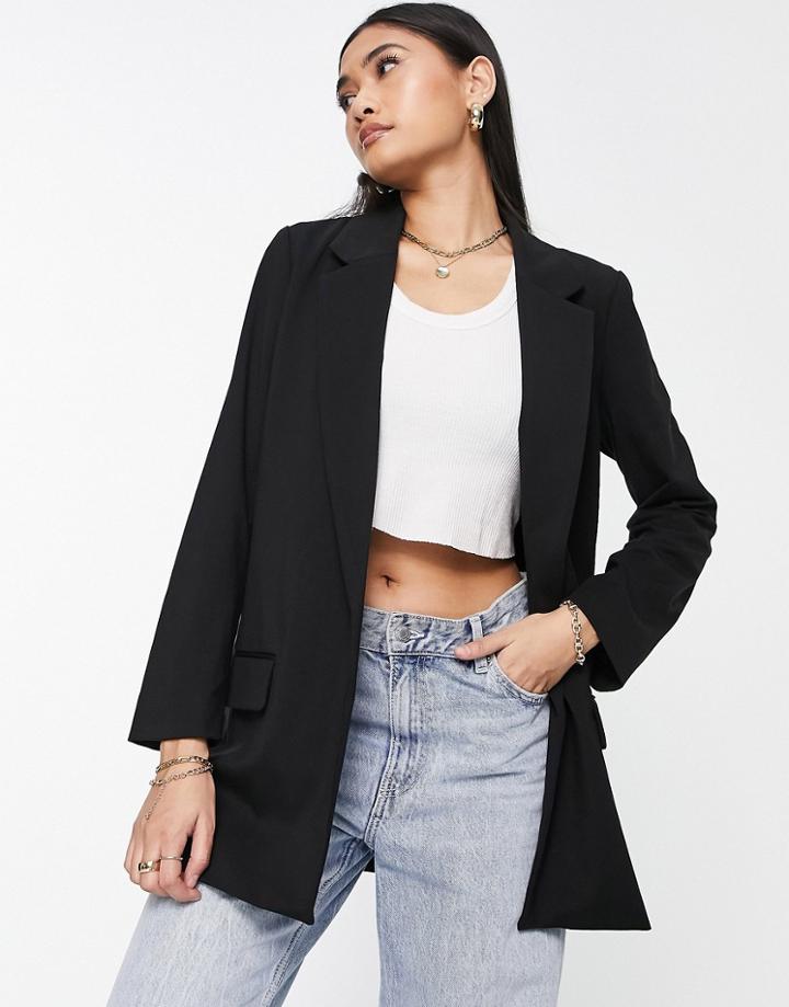 Allsaints Aleida Jersey Blazer In Black