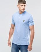 Lyle & Scott Polo Shirt With Woven Collar In Blue - Blue