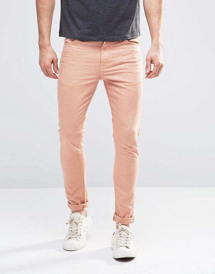 Asos Super Skinny Jeans In Pink - Pink