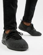 New Look Mixed Texture Sneakers In Black - Black