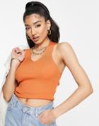 Jdy Cross Back Knit Tank Top In Orange