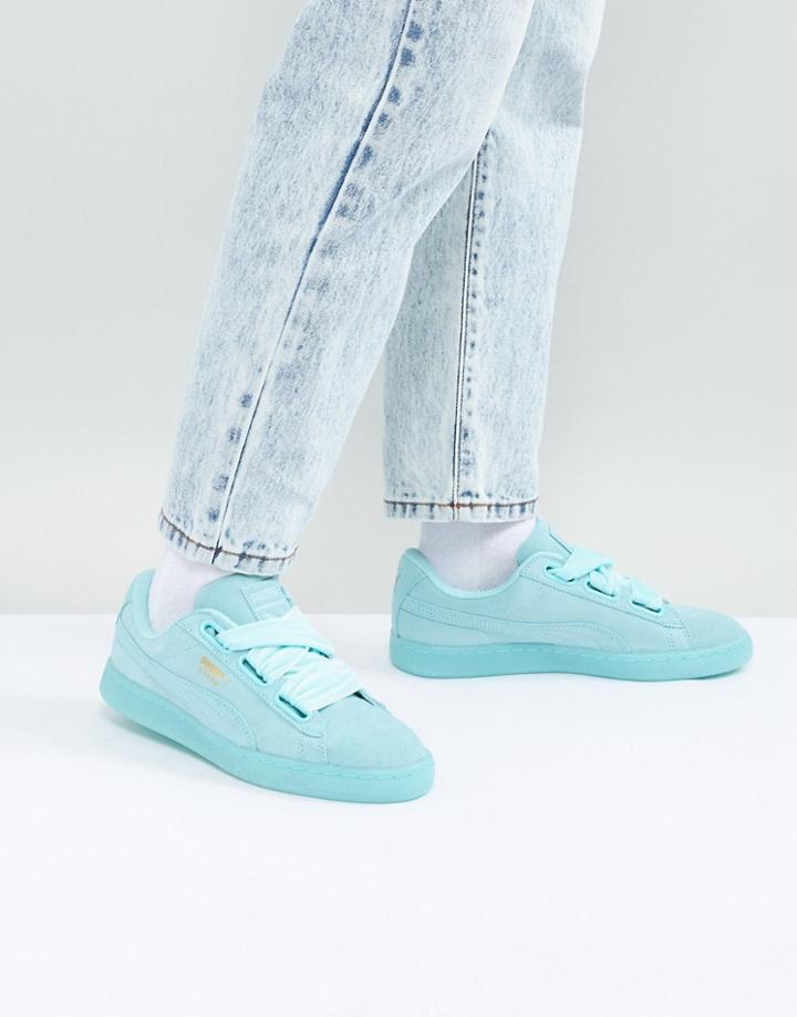 Puma Suede Heart Sneaker In Blue - Blue
