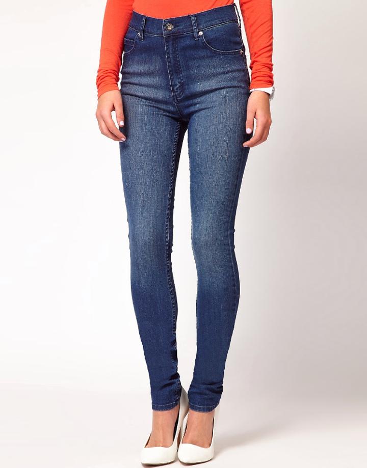Cheap Monday High Waist Skinny Jeans - Blue