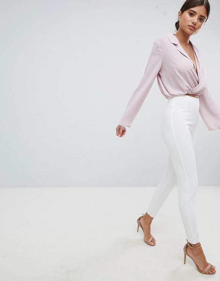 Missguided Cigarette Pants - White