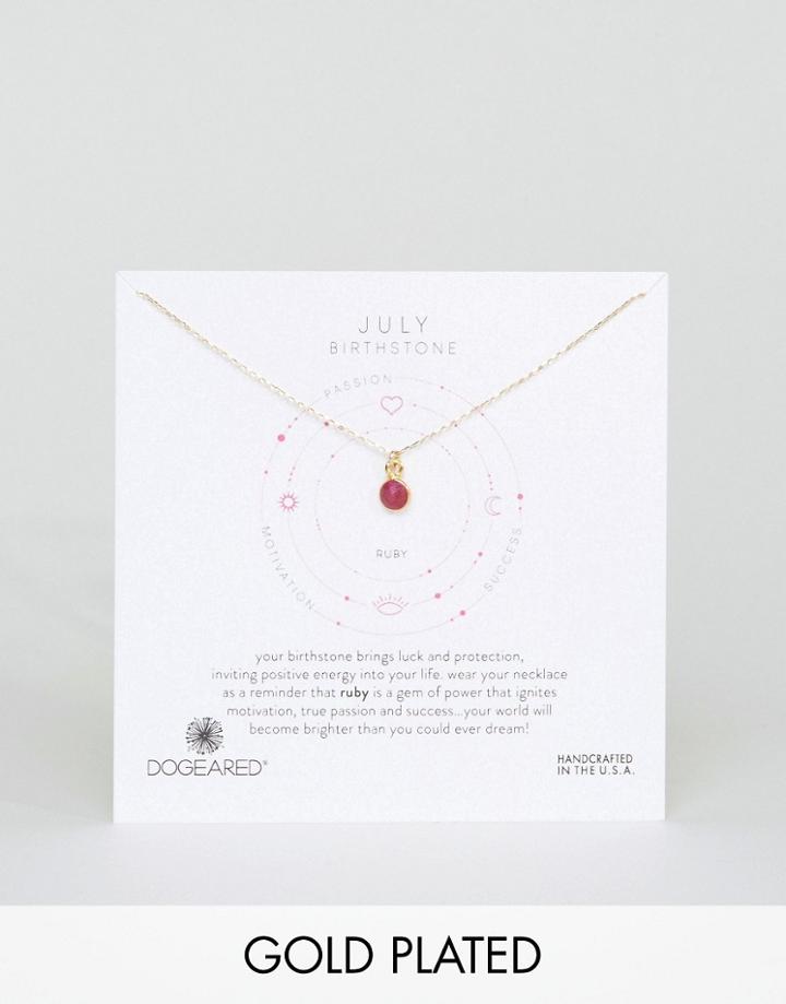 Dogeared Ruby Gem July Birthstone Necklace - Gold