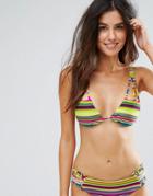 Radio Fiji Multi Stripe Triangle Bikini Top - Multi