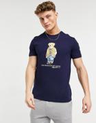 Polo Ralph Lauren Bear Print T-shirt In Cruise Navy