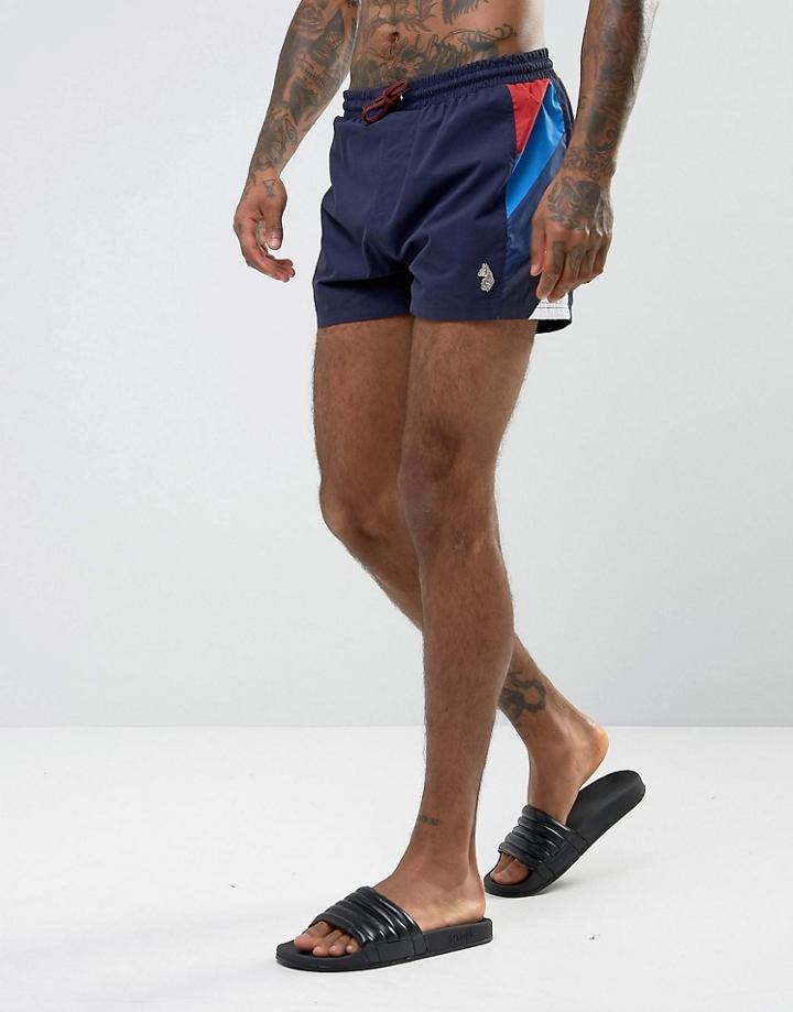 Luke 1977 Stripe Side Swim Shorts - Navy