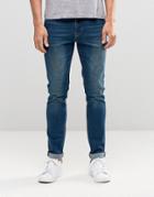 Asos Skinny Jeans In Dark Blue - Indigo