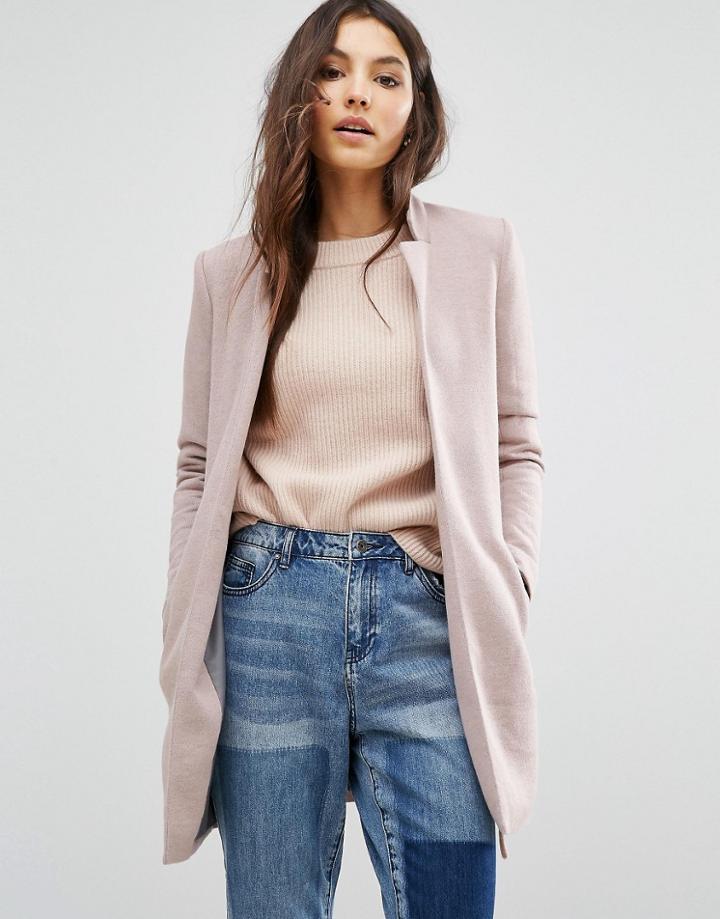 Only Edge To Edge Coat - Pink