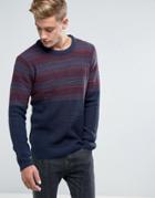 Another Influence Jacquard Block Knitted Sweater - Red