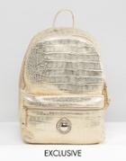Versace Jeans Gold Metallic Backpack - Gold