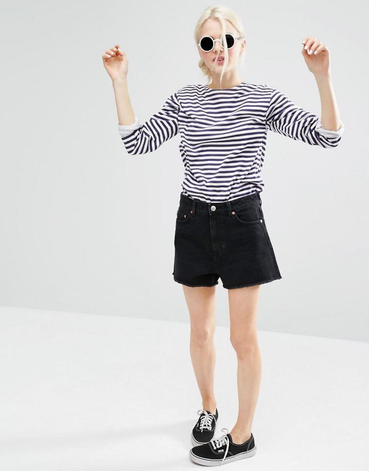 Monki Denim Shorts - Black