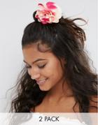 Asos Pack Of 2 Flower Hair Clips - Pink