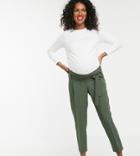 Asos Design Maternity Tailored Tie Waist Tapered Ankle Grazer Pants