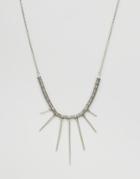 Low Luv Silver Plated Spike Necklace - Silver