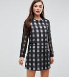 Le Kilt For Asos Long Sleeve Romper With Skirt Overlay-multi
