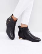 Truffle Metal Trim Soft Low Boot - Black