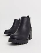 New Look Heeled Chelsea Boots In Black - Black