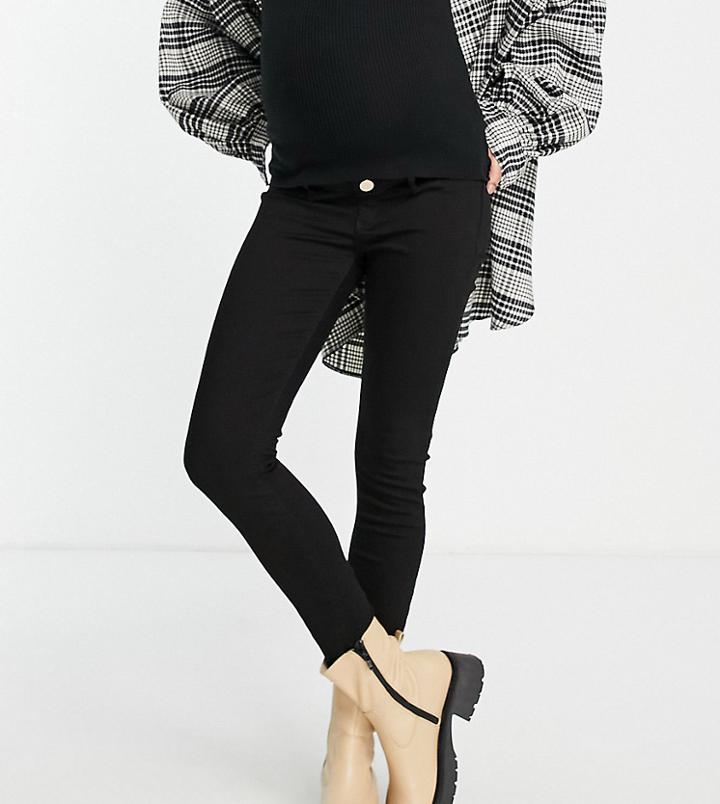 River Island Maternity Molly Over Bump Skinny Jeans In Black