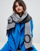Hugo Logo Scarf - Gray