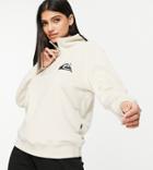 Quiksilver Polar Logo Quarter Zip Fleece In Beige - Exclusive To Asos-neutral