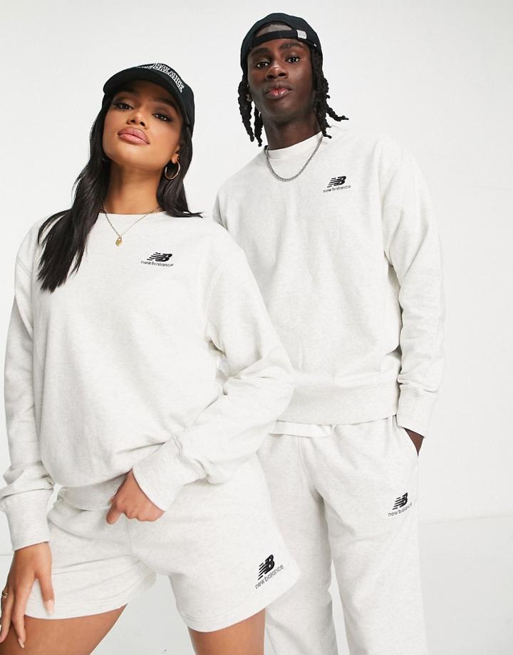 New Balance Unisex Logo Sweatshirt In Gray