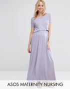 Asos Maternity Nursing Double Layer Maxi Dress - Purple