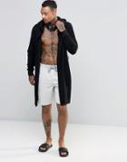 Asos Loungewear Shorts With Ribbed Panels - Light Gray Marl