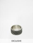 Reclaimed Vintage Woven Antique Silver Band Ring - Silver