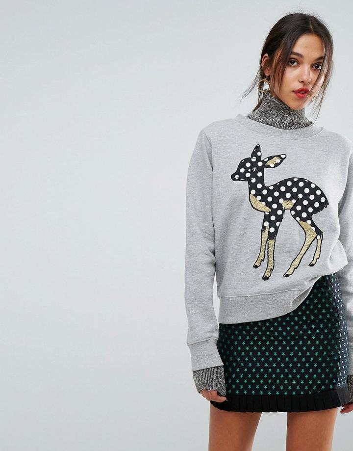 Essentiel Antwerp Deer Sweater - Gray