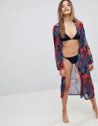 Missguided Floral Beach Cover Up - Multi