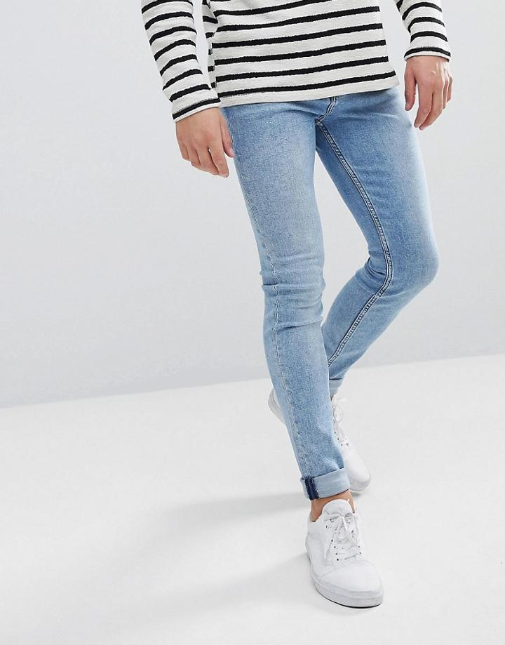 Weekday Form Ratio Blue Super Skinny Jeans - Blue