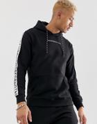 Good For Nothing Hoodie In Black With Side Stripe Logo - Black