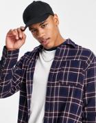 Jack & Jones Long Sleeve Check Shirt In Navy