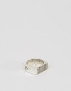 Icon Brand Square Ring In Burnished Silver - Silver