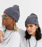 Collusion Unisex Beanie In Charcoal-gray