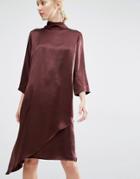 Gestuz Blaze High Neck Silk Dress With Slip - Red