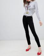 Love Moschino Mid Rise Black Skinny Jeans - Black