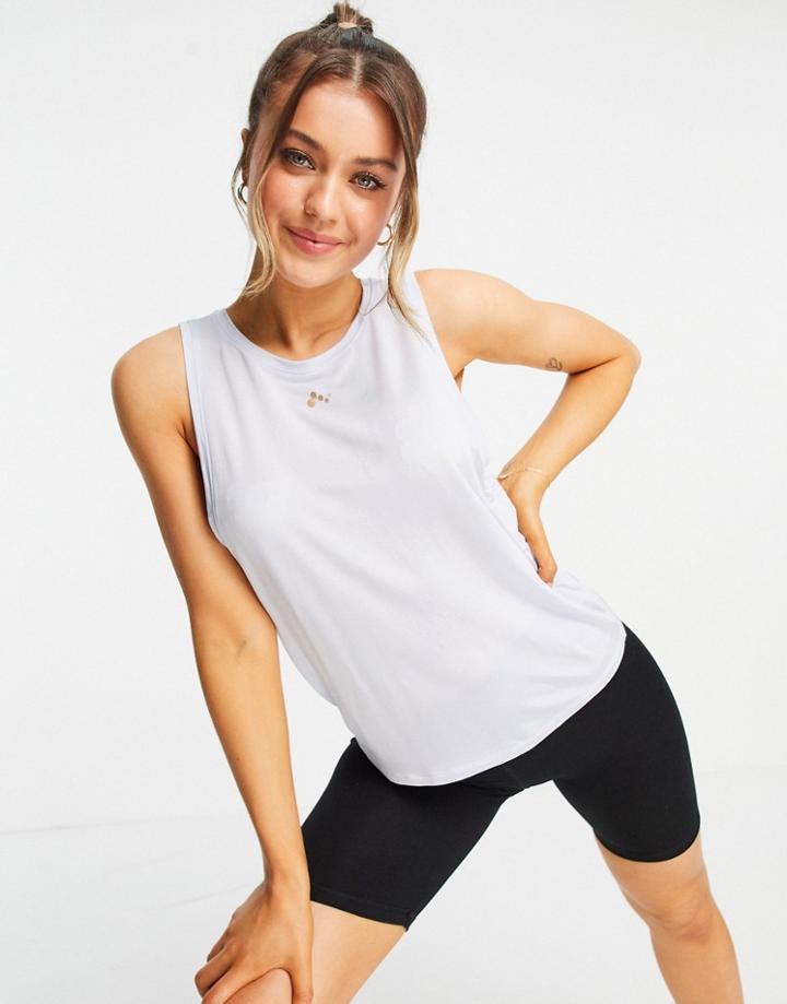 Only Play Tank With Dropped Armhole In Graphite Light Blue-blues