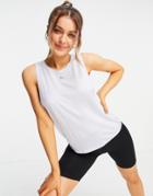 Only Play Tank With Dropped Armhole In Graphite Light Blue-blues