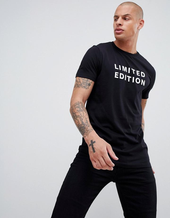 Asos Design T-shirt With Limited Edition Slogan Print - Black